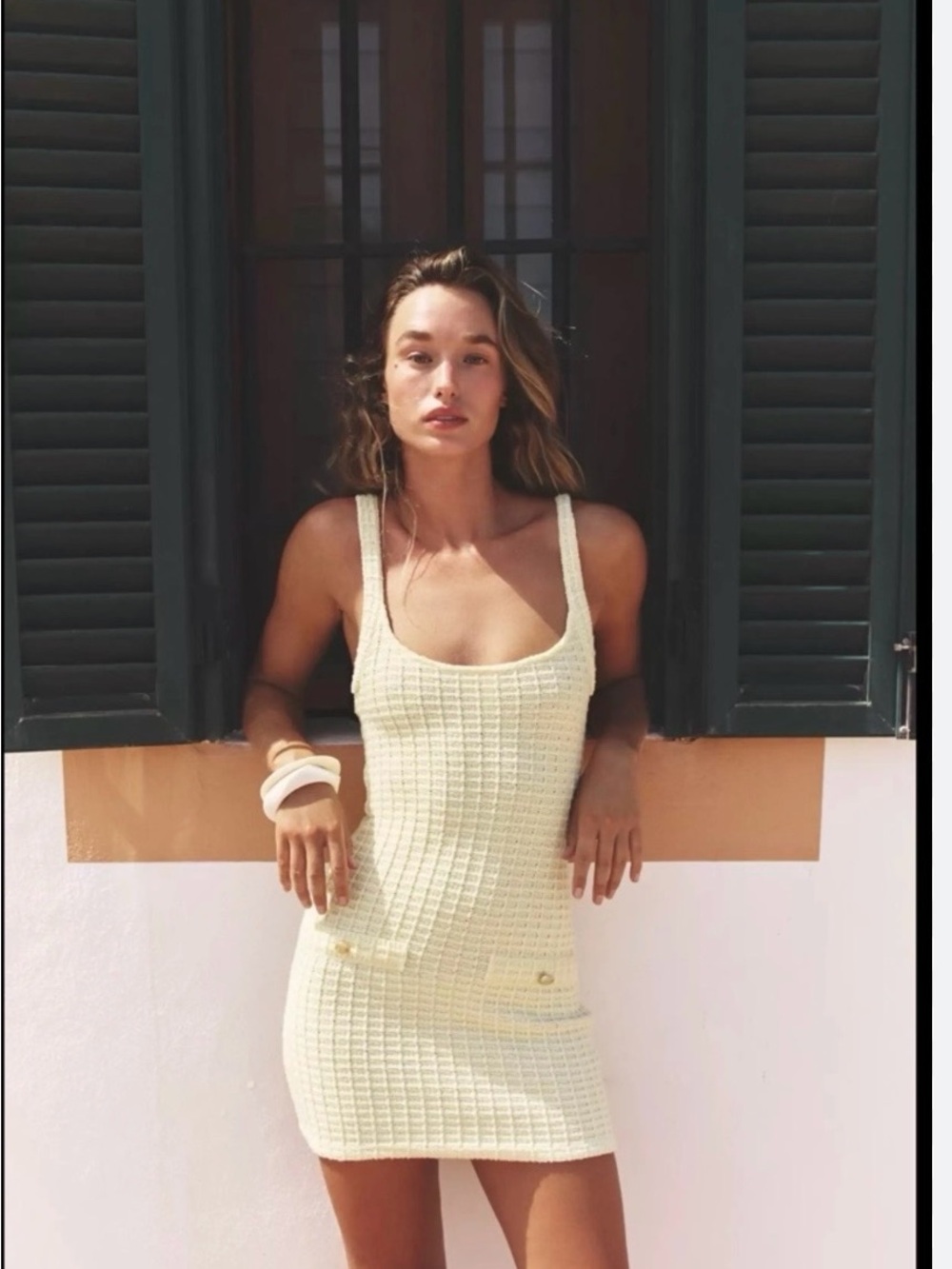 Zara yellow Knit Mini Dress